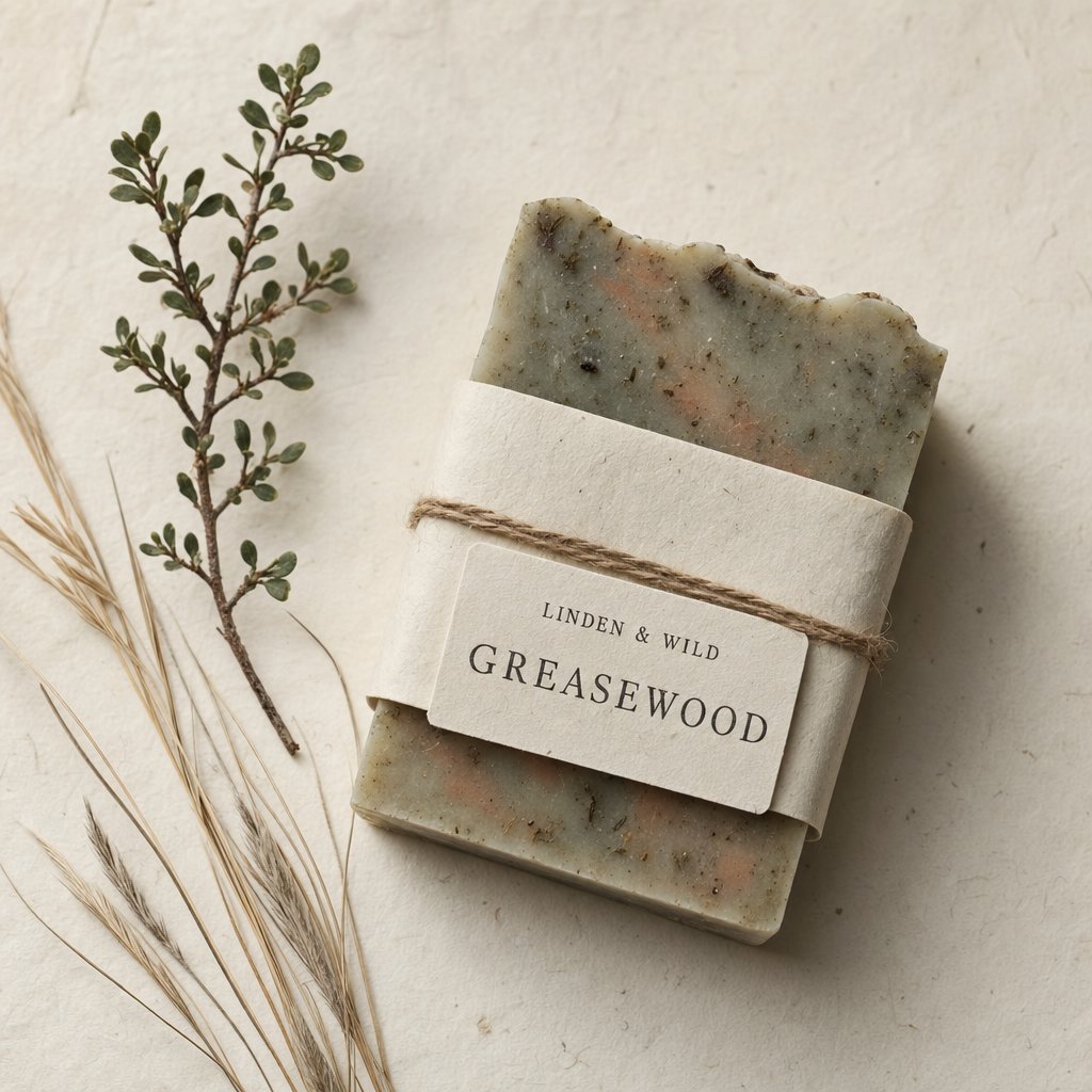 Greasewood soap on a wooden cutting board.